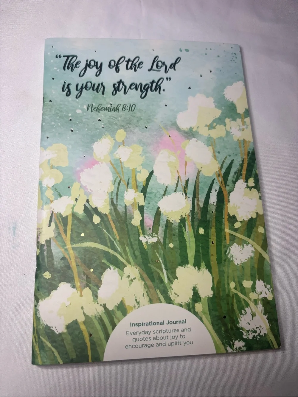 New Inspirational Journal with Watercolor Floral Cover - Blue & Green